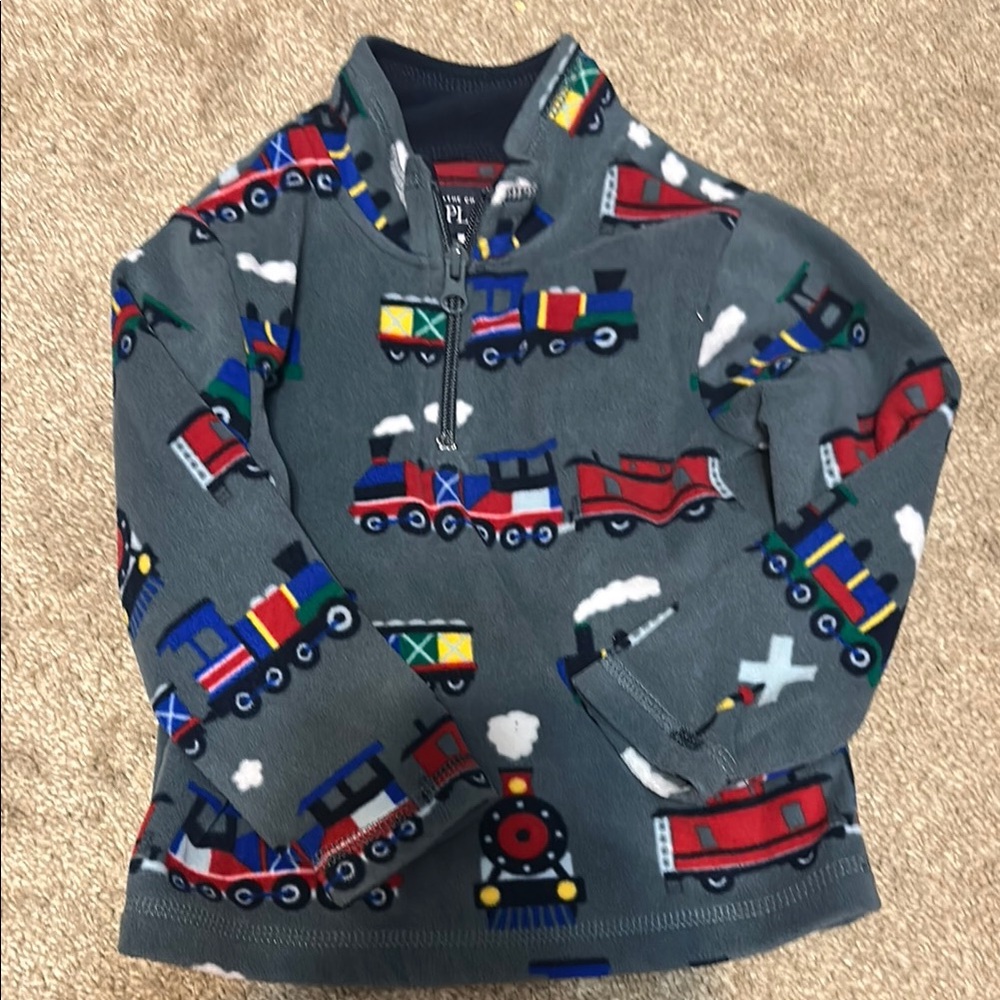 Polo by Ralph Lauren Gray and Red Sweatshirt with Playful Vehicle Print